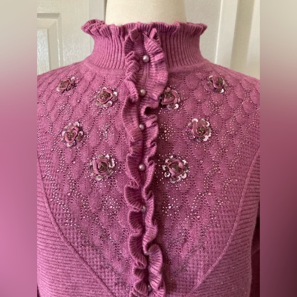 cashmere & wool beatiful pink sweater size small - Picture 2 of 8